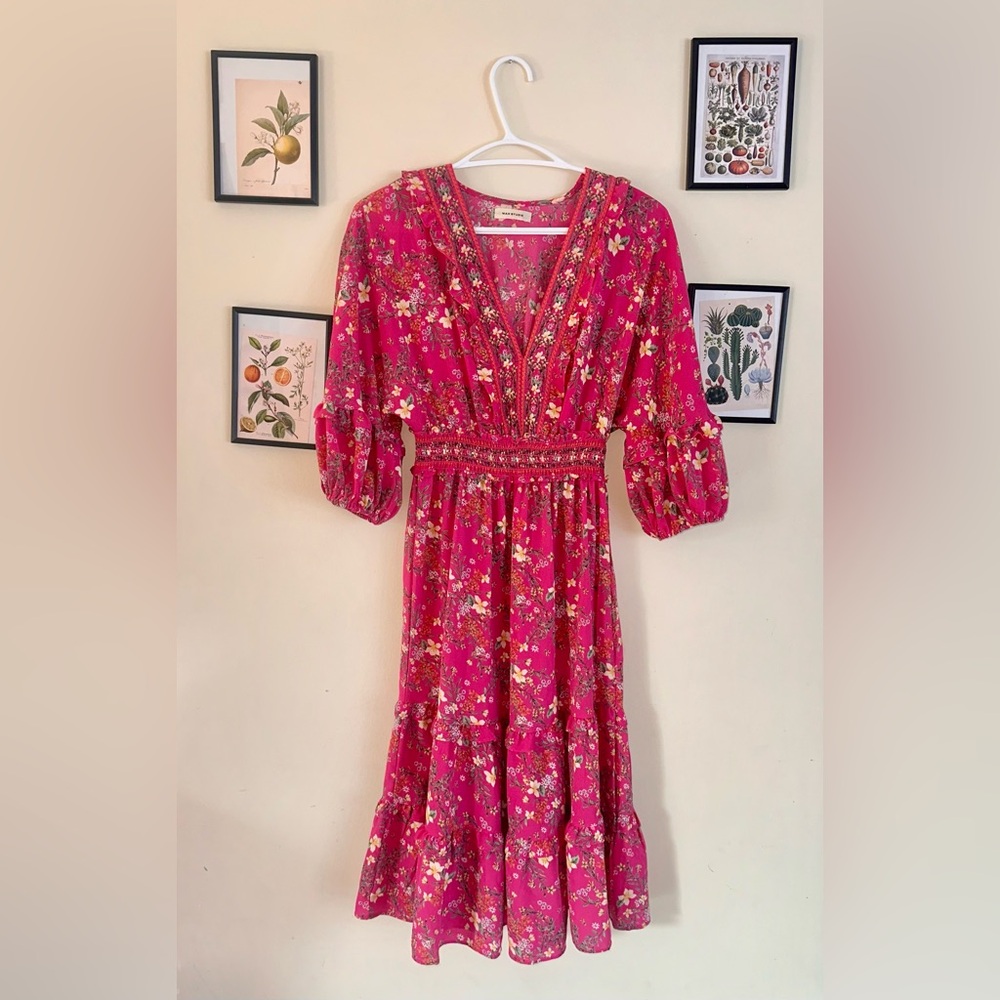 Max Studio Pink Floral Maxi Dress